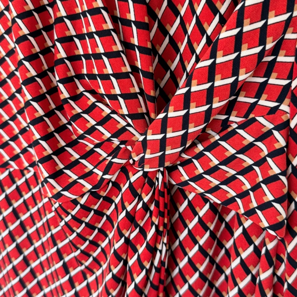 NWT Banana Republic Factory Sleeveless Work Dress - Red/Black Geometric - Size M - Picture 5 of 9